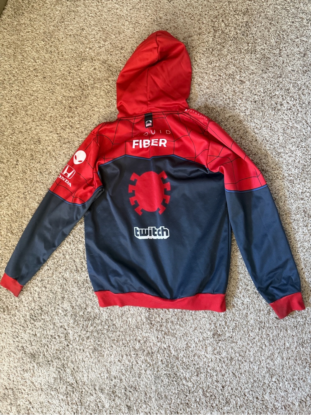 Marvel Red and Black Kids Hoodie Jacket with Gamer Logos